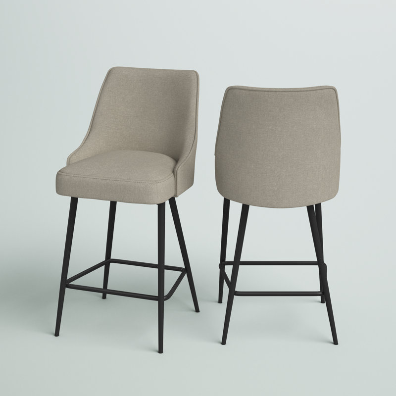 Rowlett Upholstered Counter Stool with Iron Frame