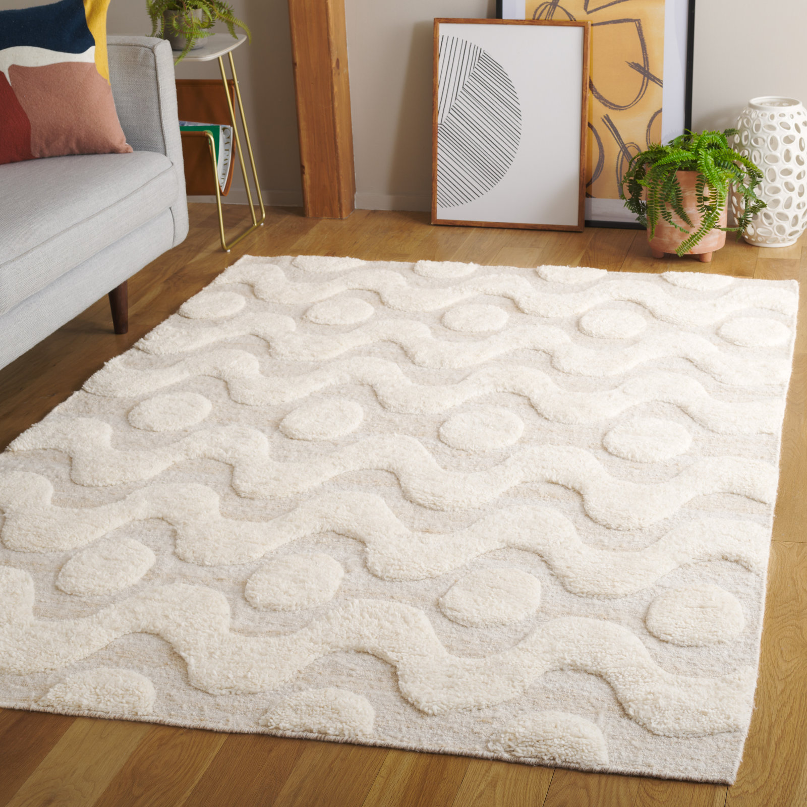 Mullen Hand-Woven Geometric Rug, Rectangle 5' x 8'
