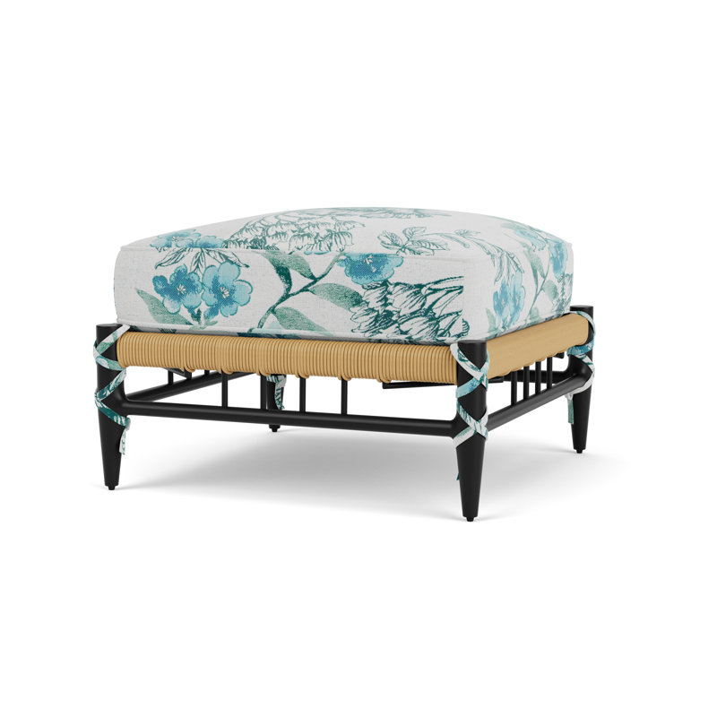 Low Country Square Outdoor Ottoman Patio Ottoman, Serena Floral Mist
