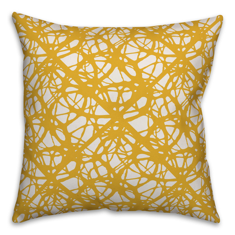  Coussin Dash, 16 po x 1 po, Jaune, motif géométrique 2