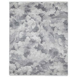 Cloud Hand Knotted Abstract Area Rug in Gray