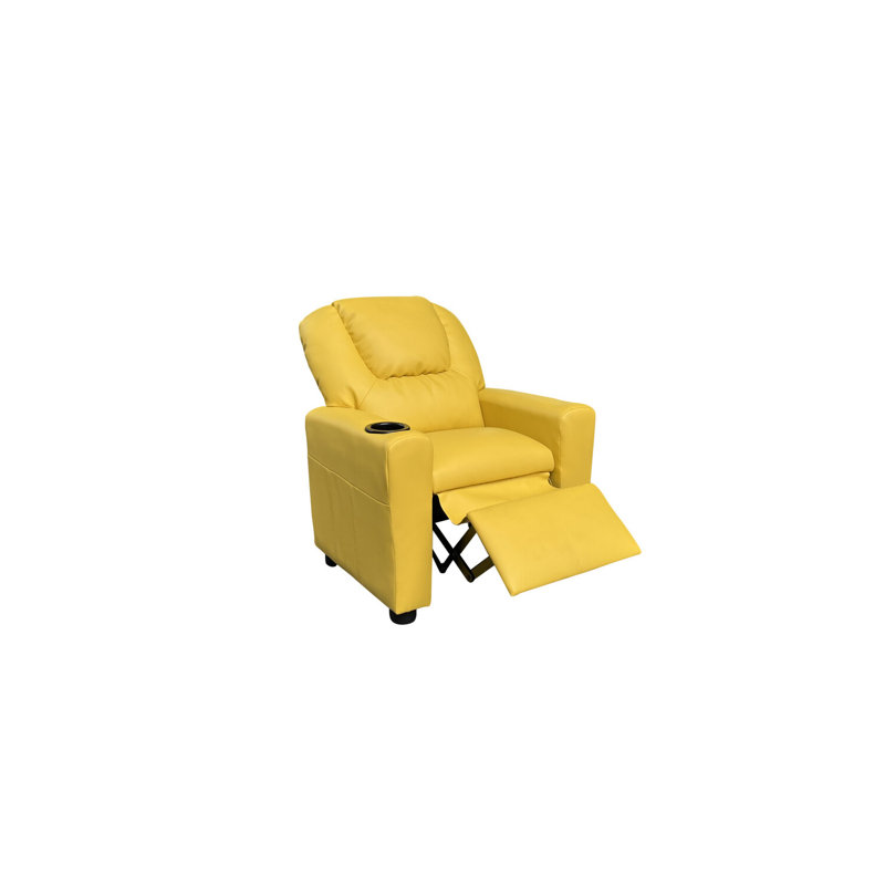 Fauteuil inclinable en cuir pour enfants Latitude Run® Victorian Vibes