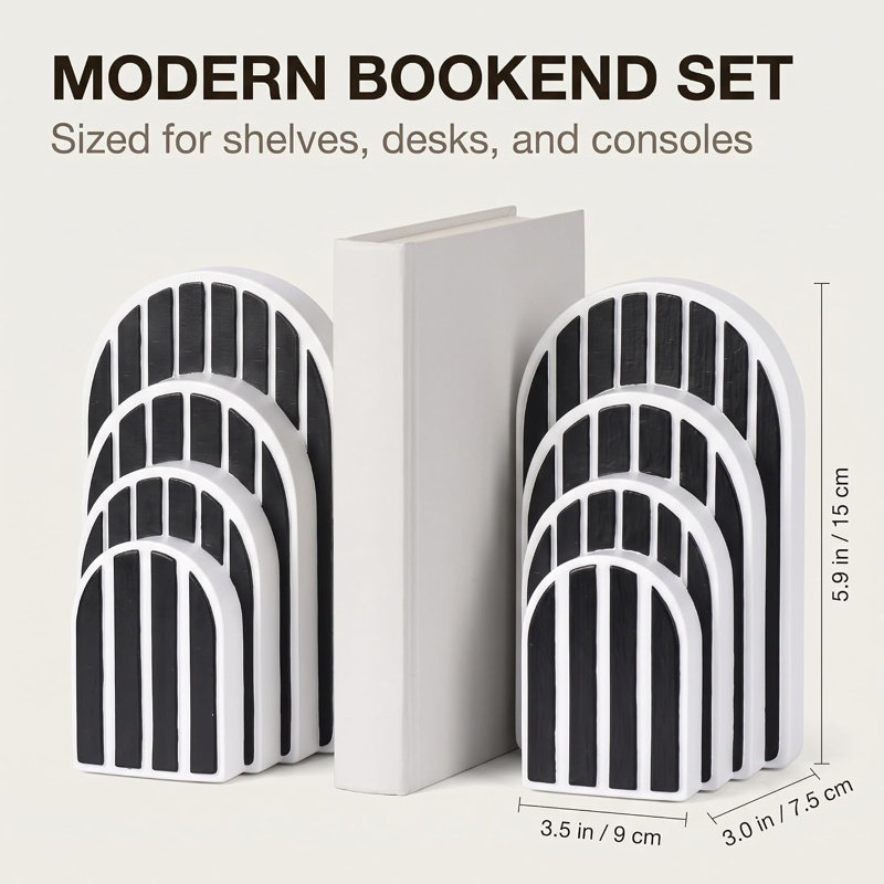 Resin Layered Arch Bookends, Set of 2