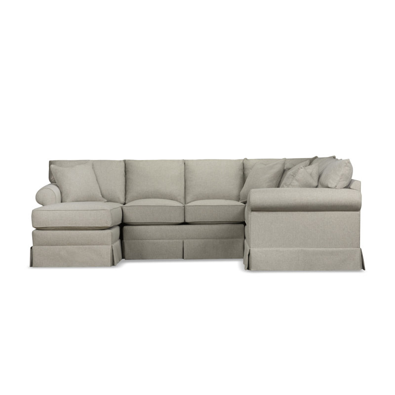 Friedman Upholstered U-Shaped Sectional, Left Hand Facing, Drusky Linen Sustain® Basketweave