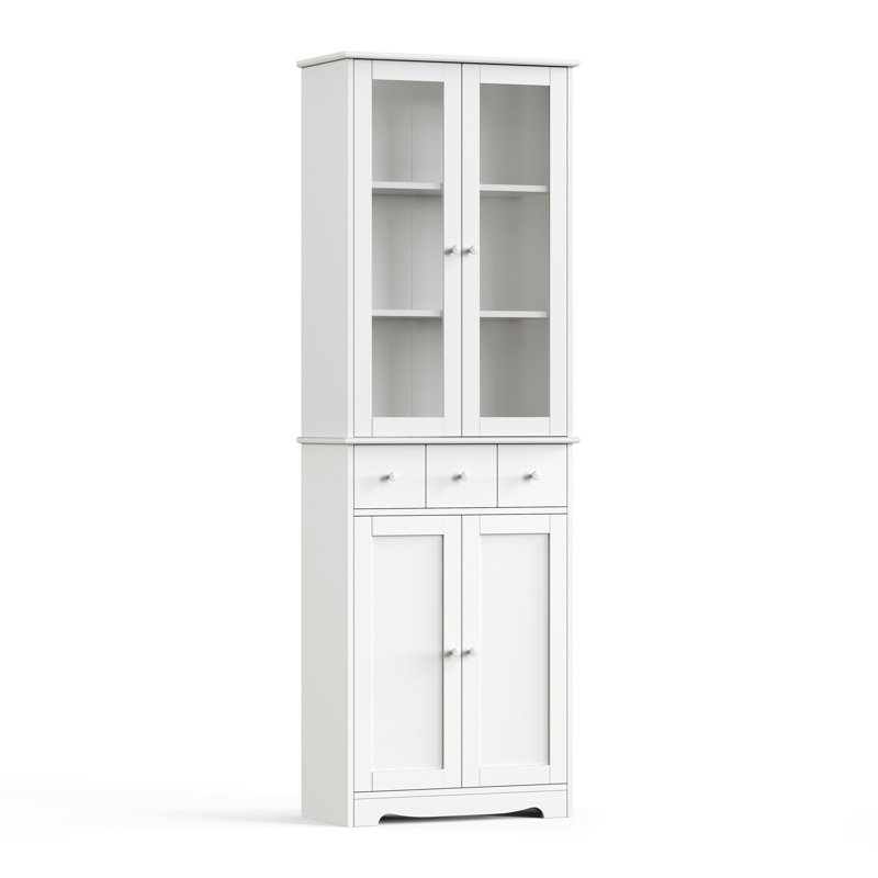 Armoire à linge autoportante Bansal, Blanc