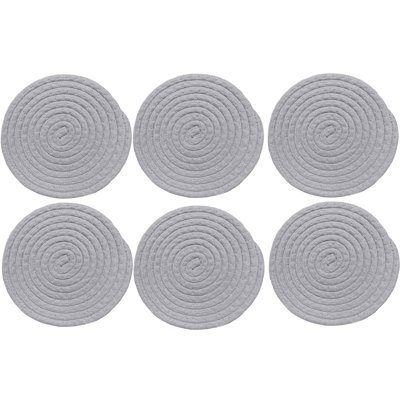 Polyester Round 6 Piece Trivet Set