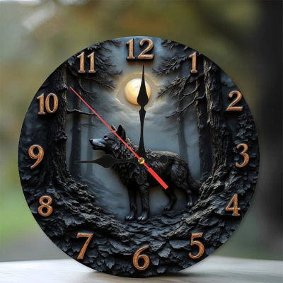 Horloge forêt loup