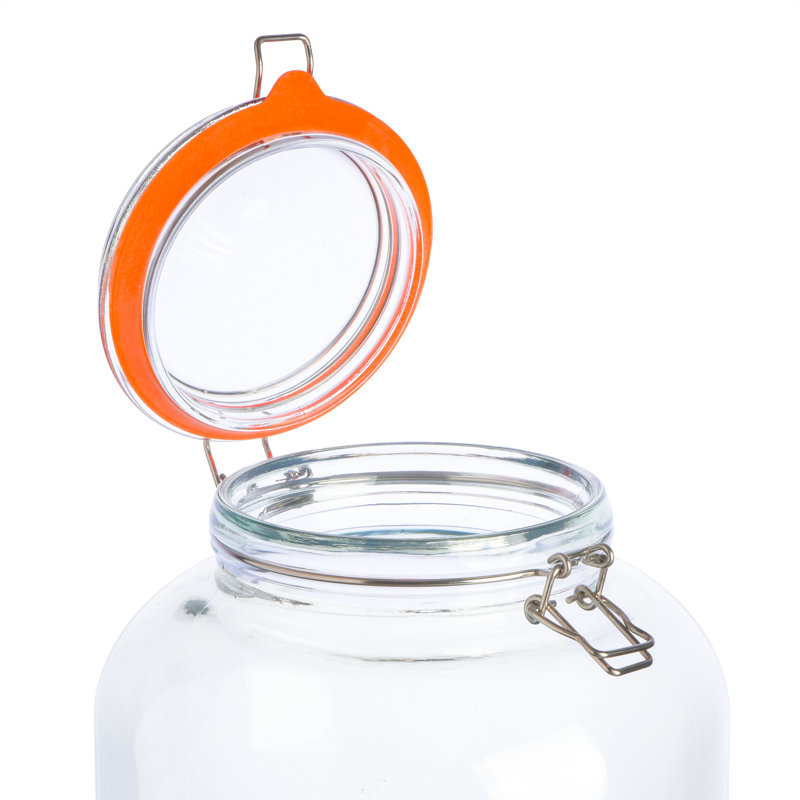 Alpha Glass Storage Jar, 13.75" H x 11" W x 11" D