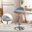 Swivel Upholstered Faux Leather Bar Stool with Steel Frame-1081562638