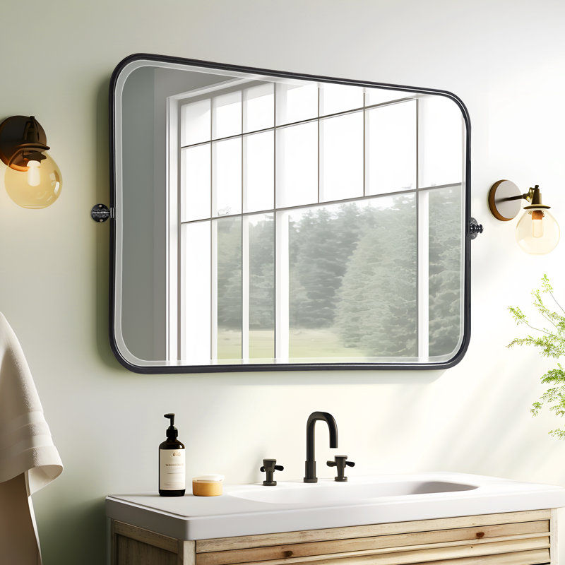 Miroir mural Orth, 36 po x 24 po, Noir