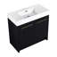 Meuble-lavabo de salle de bain avec lavabo en résine et porte à fermeture en douceur - Armoire autoportante 36 po châtaignier noir autoportante 36 po-1783071503
