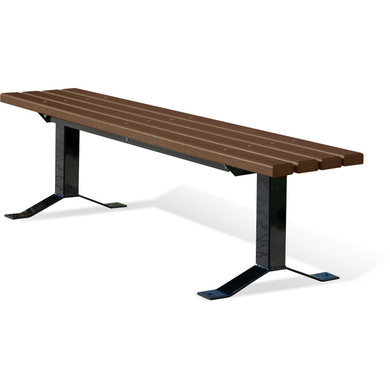 UltraSite Plastic Park Bench, 72"(2 x 4 Planks), Brown