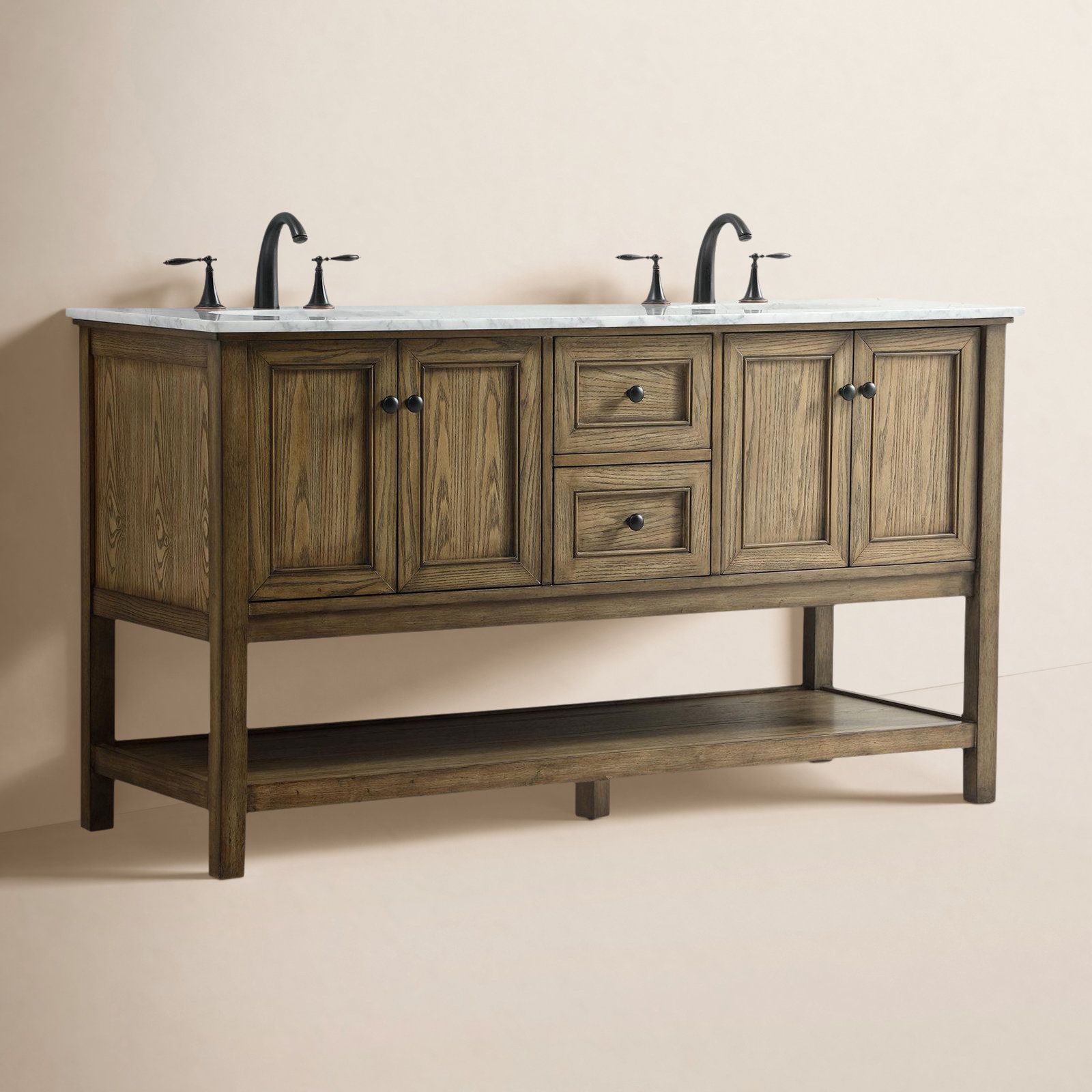 Bonsai 60'' Double Bathroom Vanity, Drift wood