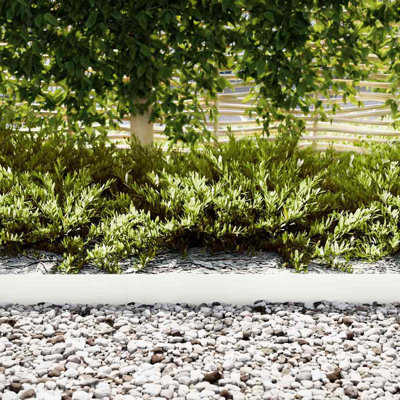 vidaXL Lawn Edging 30 pcs White 39.37 x 0.02 x 5.91 in