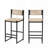 Set of 2 kitchen bar stools with footrest, paper rope weave counter height dining chairs, style b-1673458866