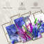Ensemble de 4 fleurs abstraites sur toile-204860206