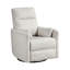 Fauteuil inclinable et pivotant moderne avec coussins assortis, revêtement en microfibre beige, mobilier de salon contemporain