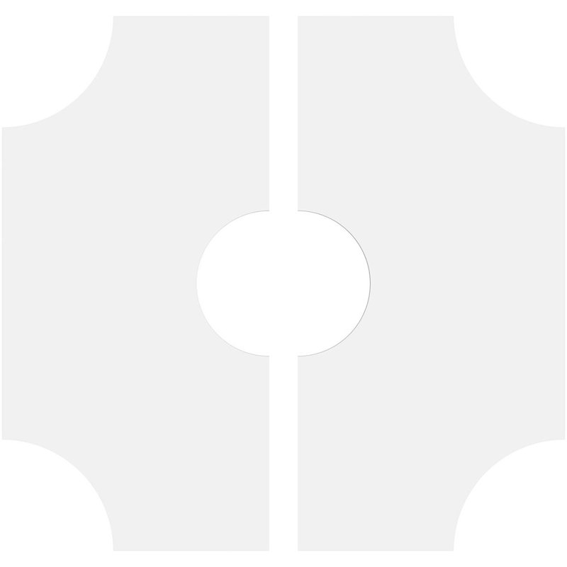 22"OD x 6"ID x 6 1/2"C x 1"P Haus Architectural Grade PVC Contemporary Ceiling Medallion, Two Piece, 1" H x 22" W x 22" D