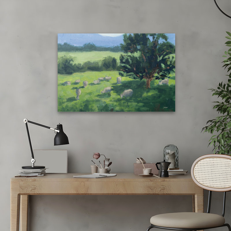 Animaux et vaches bleues, H 16 po x l 24 po