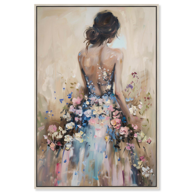 «Dress in Spring Bloom» par Art Remedy, H 37 po x l 25 po, Cadre argenté