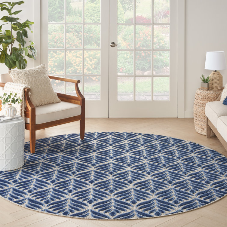 Antwun Nature Blue Indoor/Outdoor Area Rug
