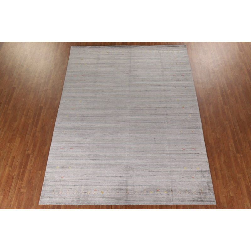 Tapis oriental rayé Gabbeh 9 x 12