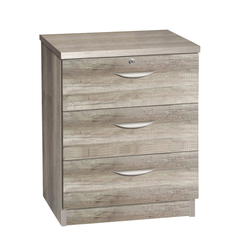 Brendella 3 -Drawer Storage Cabinet, Grey Nebraska
