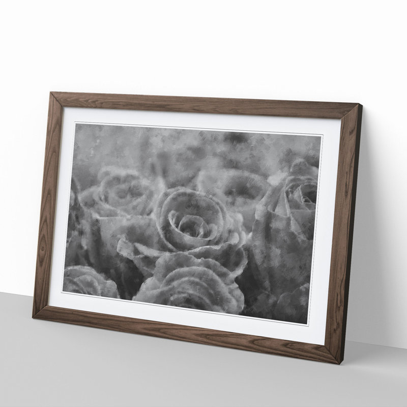 Bunch of Roses - Picture Frame Painting, 36cm H x 48cm W x 2cm D, Walnut Framed
