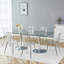 Ensemble de table de salle à manger 71 ", ensemble de table de salle à manger moderne avec plateau en verre et base ronde en or-820453635-820453647-820453646
