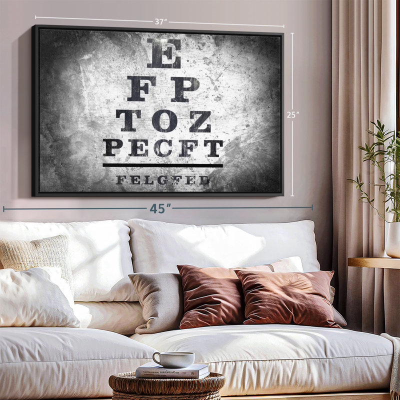 " Optometry Test Canvas Print ", 25" H x 37" W