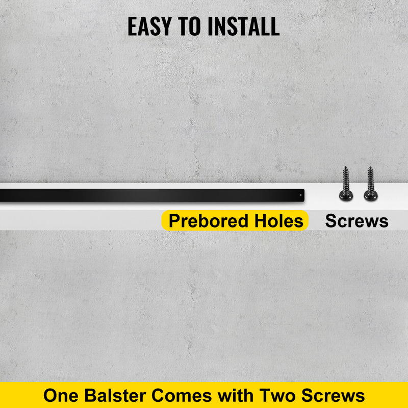 Ensemble de balustres pour escalier en métal 29,5 po x 1 po x 0,1 po