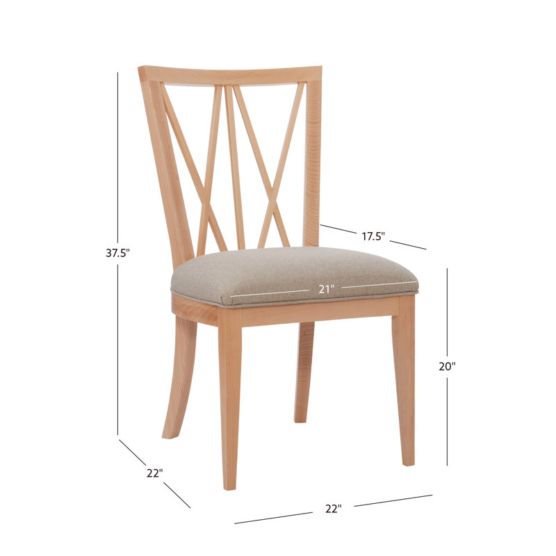 Dining Chair X Back Solid Beechwood with Faux Leather Upholstered Seat