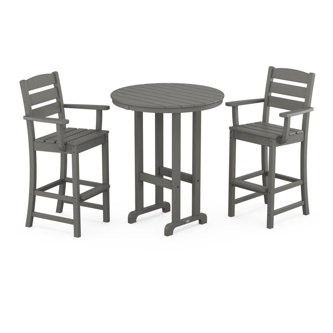 Lakeside 3-Piece Round Bar Arm Chair Set (Set of 3) POLYWOOD®