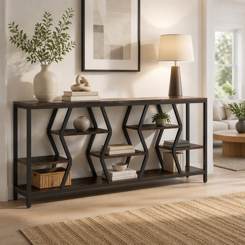 Console industrielle 70,9 "avec tablettes de rangement