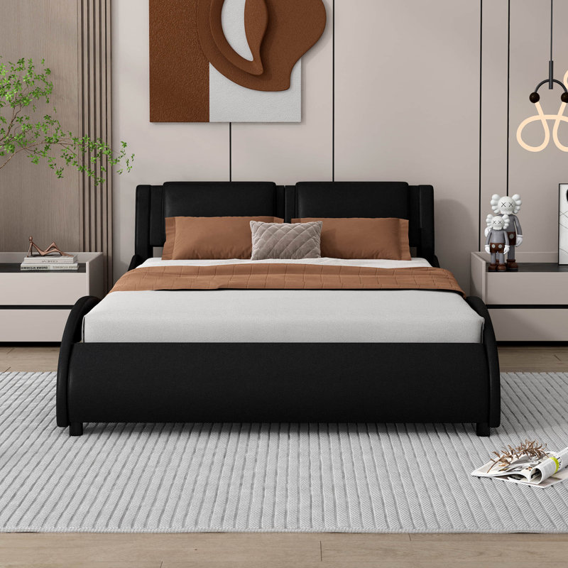 Lit avec rangement Malvern, Double, Noir