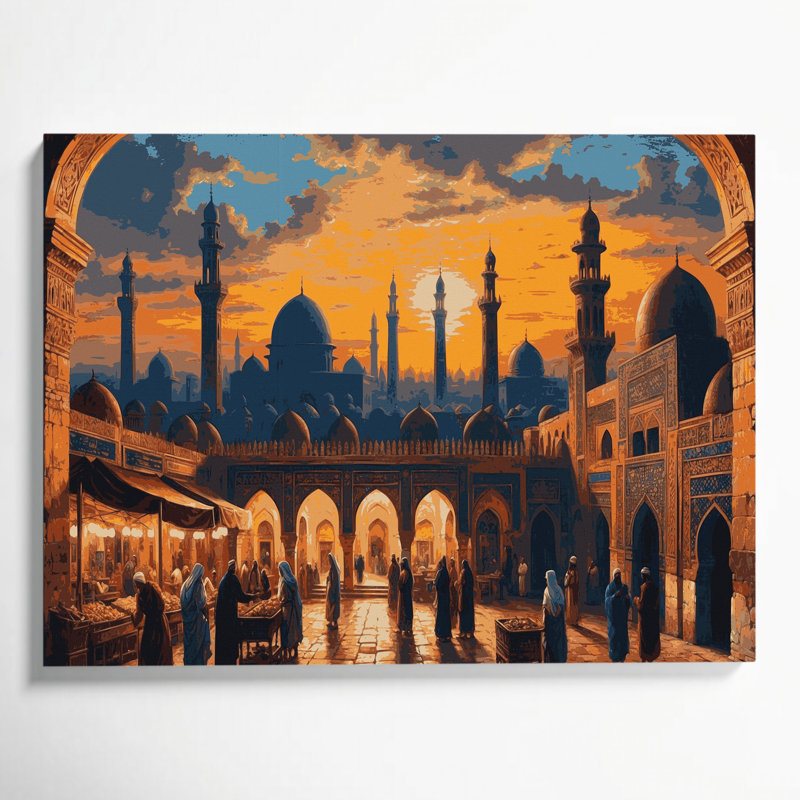 Art urbain sur toile, cités, cités, Égypte, H 11 po x l 14 po
