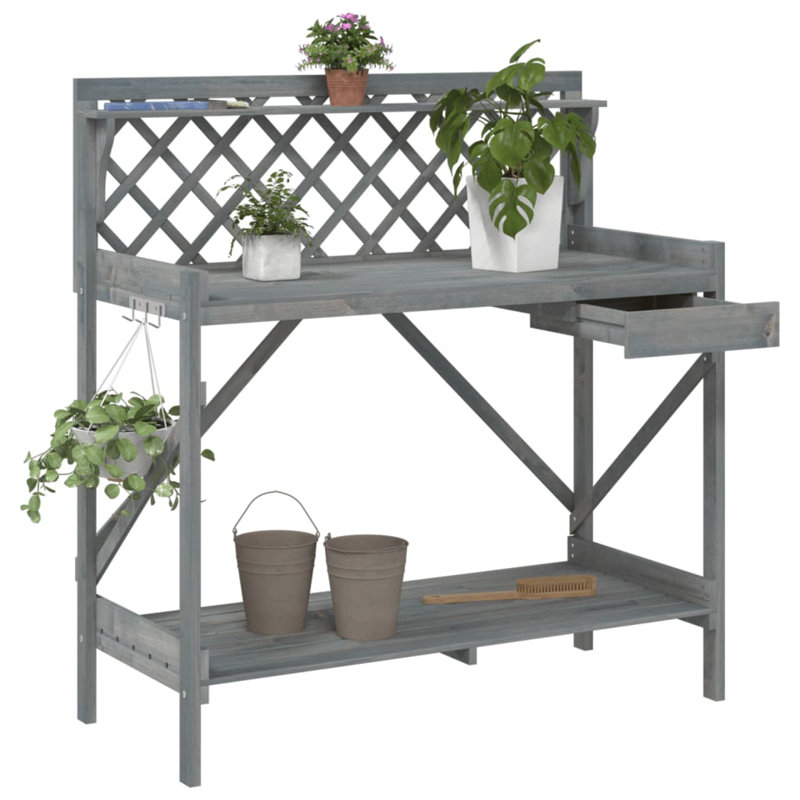 Felan Wood Potting Bench, Grey