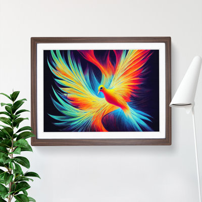 Vibrant Dove Bird Abstract - Framed Print