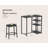 3-Piece Dining Table Set For Two With Triple Storage Shelves And Upholstered PU Leather Stools For Compact Spaces.
