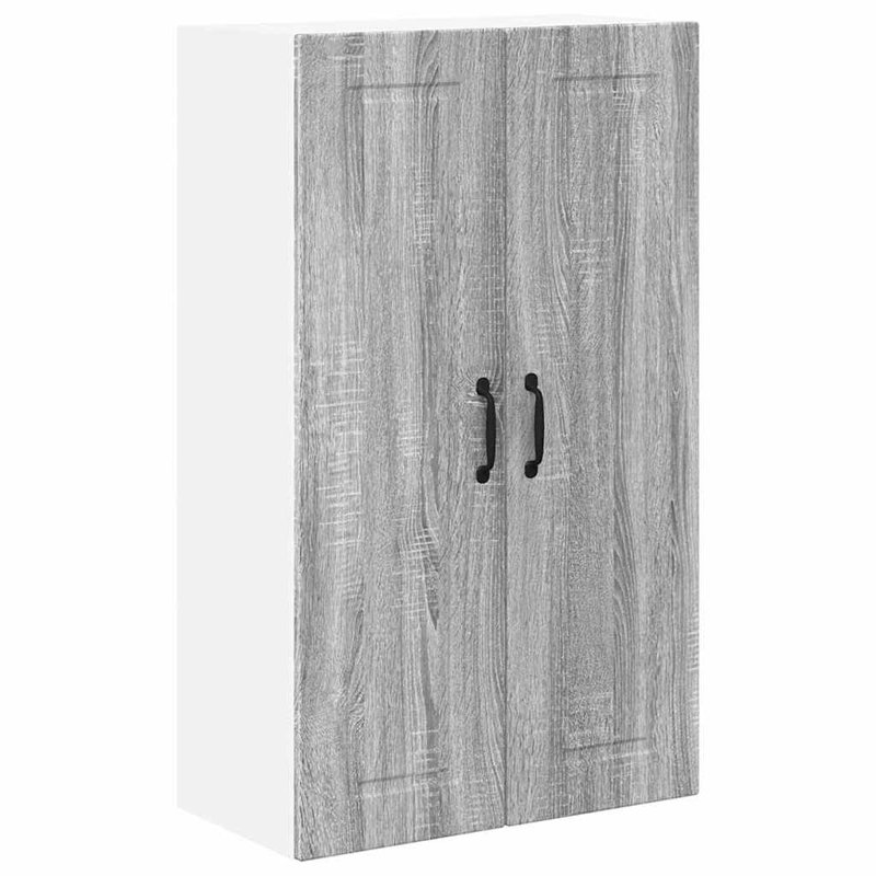 Vidaxl Kitchen Wall Cabinet High Gloss White 60 X 31 X 100 Cm, 100cm H x 60cm W x 31cm D, Grey Sonoma