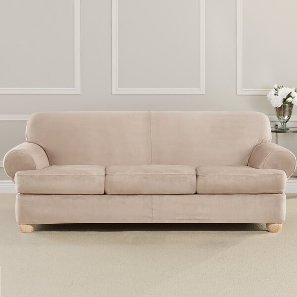Duck T Cushion Loveseat Slipcover Tan - Sure Fit