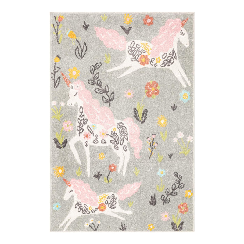 Whimsy Runner Polypropylene Plastic Rug, Rectangle 3'11" x 5'11"