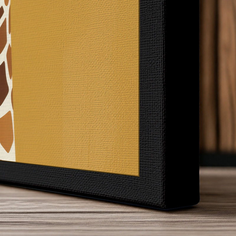 Giraffe Portrait Modern - Wrapped Canvas, 18x12 - 45.7 x 30.5 cm, Black Border