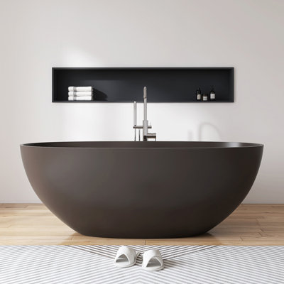 Baignoire de trempage autoportante 61 po. X 30 po. À surface solide en pierre artificielle