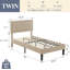 Structure de lit simple Kempst, cadre de lit plateforme simple rembourré avec tête de lit capitonnée réglable en hauteur, sommier robuste avec lattes en bois, aucun sommier requis, rangement sous le lit-62437390-63251632