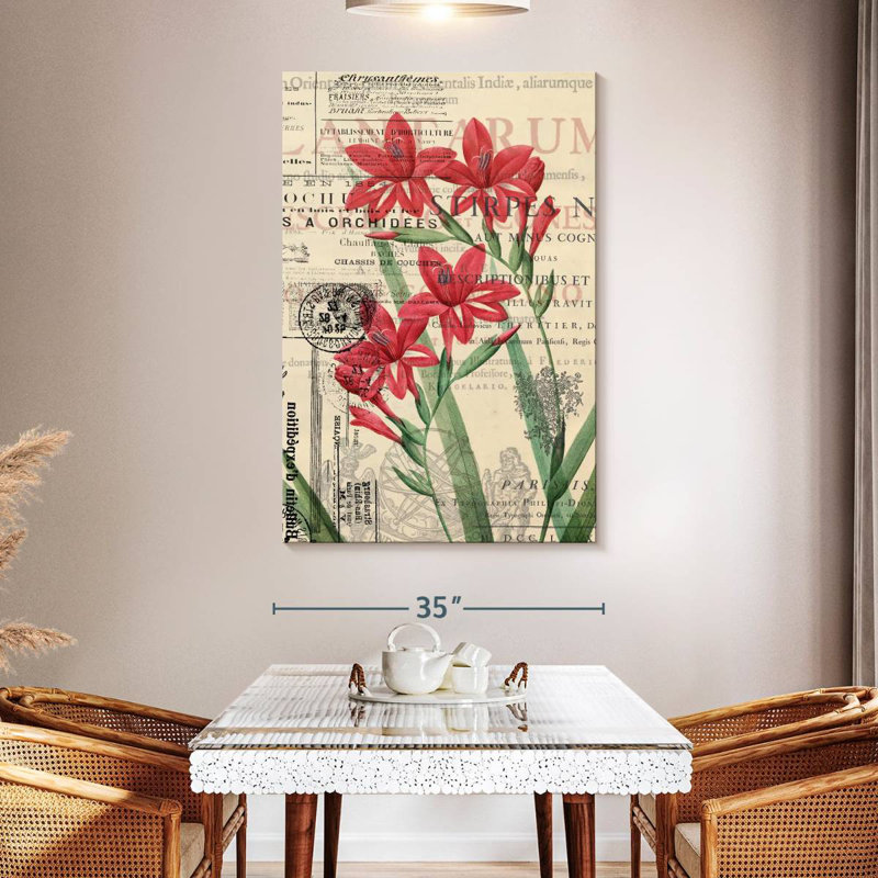 Harnek Parisian Floral Collage, 51" H x 34" W