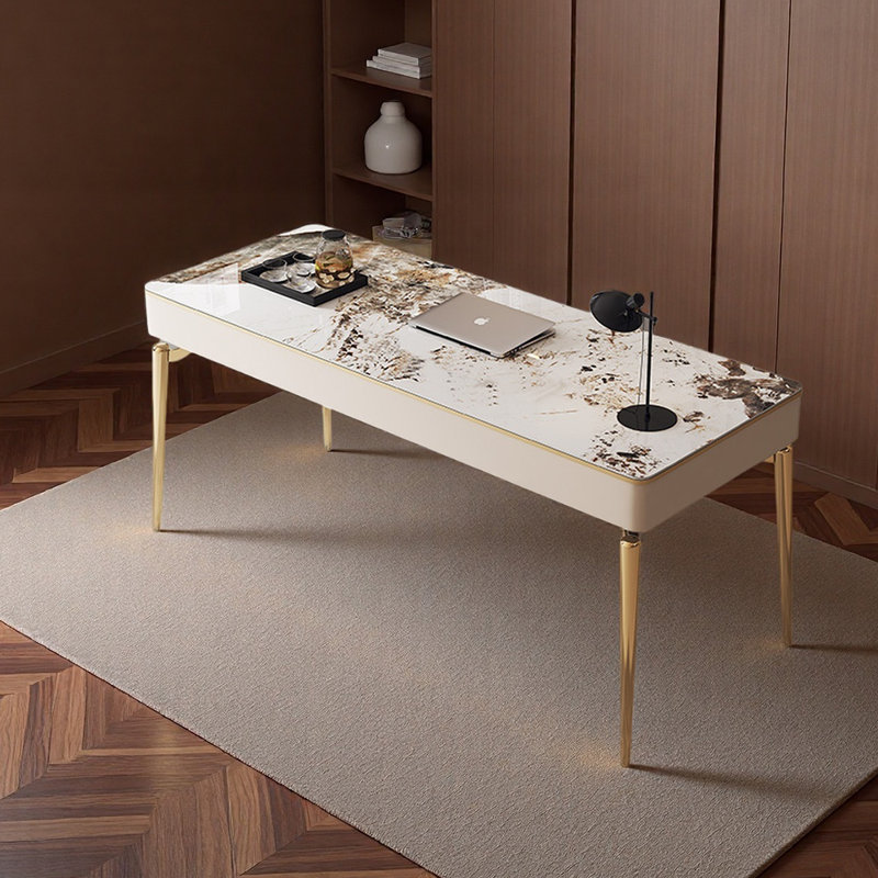 Safe and Thoughtful Design Desk, Black/White, 29.92" H x 62.99" W x 23.62" D