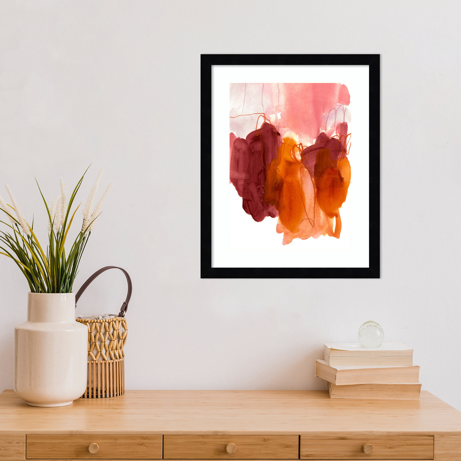 Orelia "Abstract Painting X" Print, 17" H x 14" W, Black