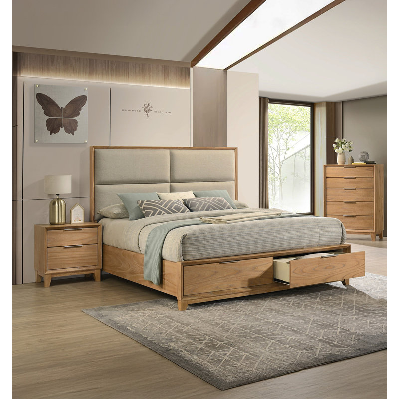 Mobilier de chambre contemporain en bois naturel à 1 tiroir 5 tiroirs 1Pc