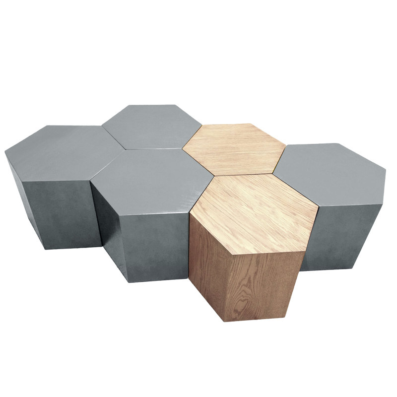 Coffee Table, 16" H x 40" L x 40" W, Matte Gray